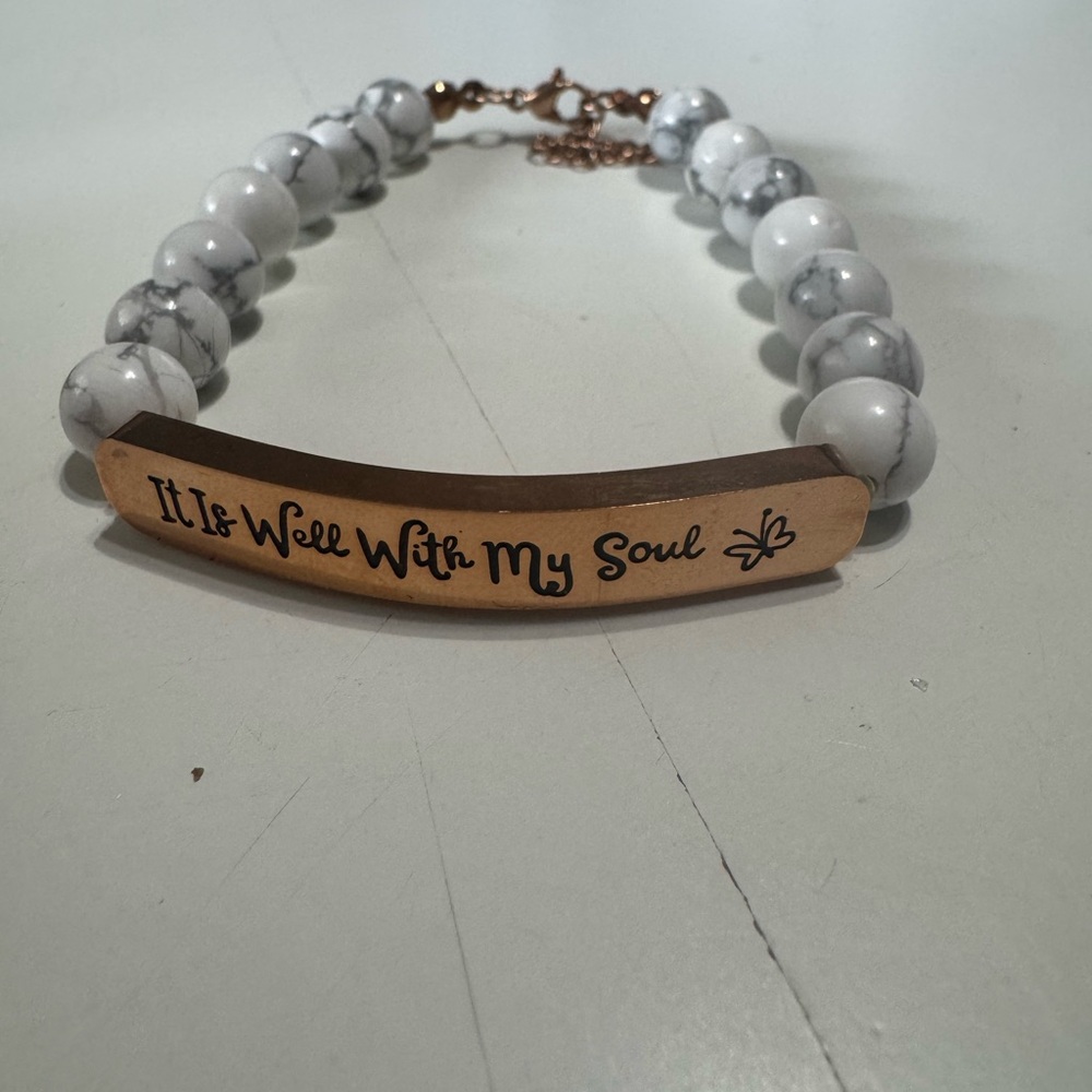 White and copper Inspirational Bracelet’s